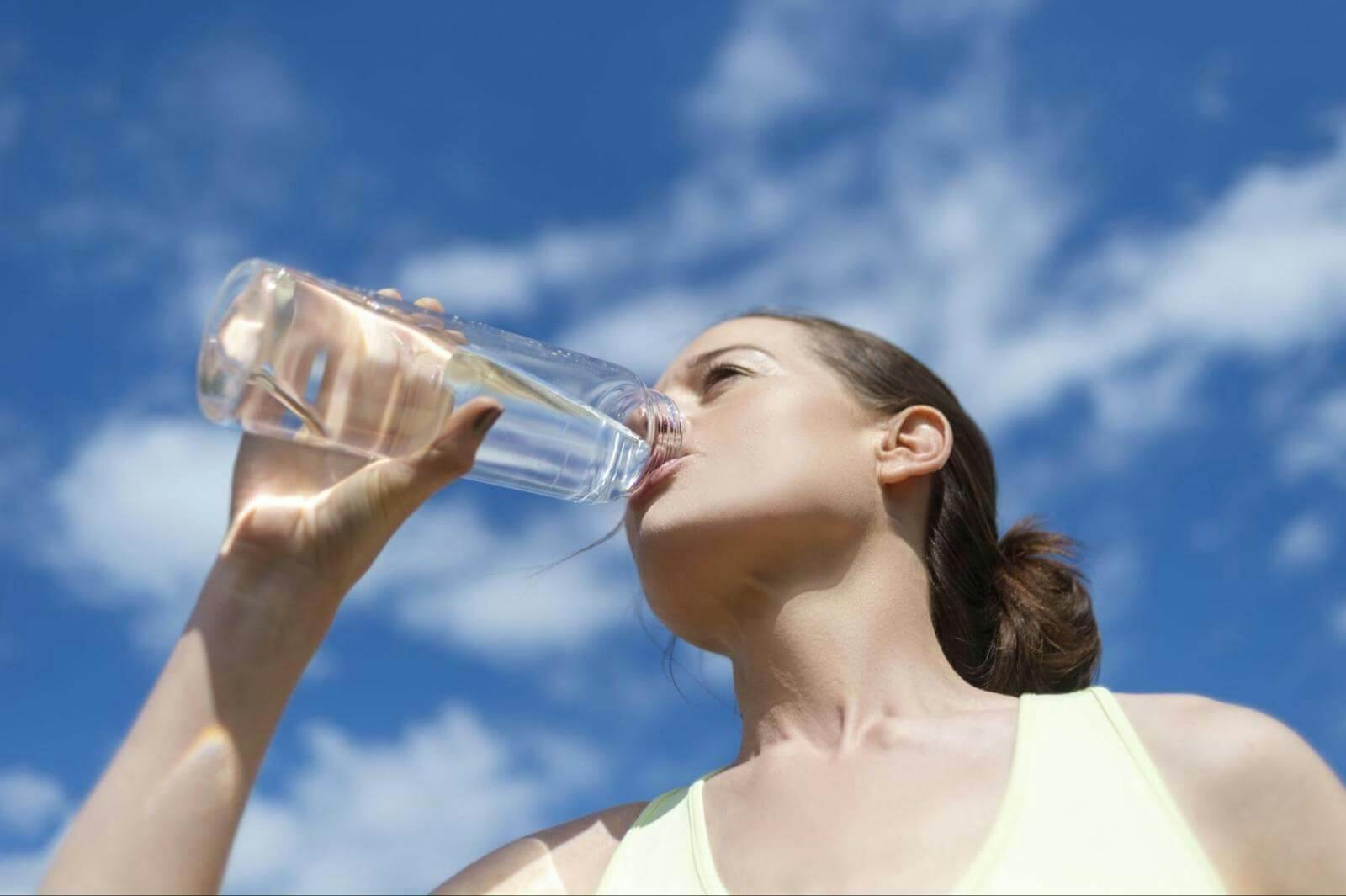 Woman drinking water